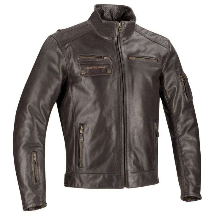 Blouson moto cuir Segura CESAR MARRON - Ixtem-moto.com